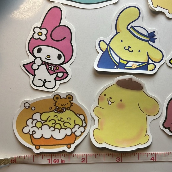 Sanrio 8-Piece Sticker Bundle  Pompompurin, My Melody & Little Twin Stars Kawaii - Picture 4 of 4